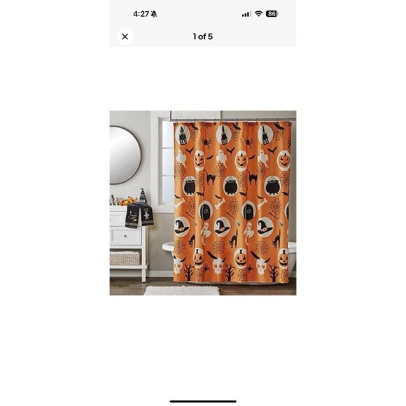 Halloween Shower Curtain. SKL Fashions. Spooky Good Time. 70x72 New - Picture 3 of 3